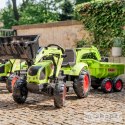 FALK Traktor CLAAS AVEC Zielony na Pedały z Przyczepką od 3 Lat