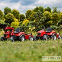 FALK Traktor Massey Ferguson Czerwony na Pedały z Przyczepką od 3 Lat