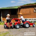 FALK Traktor Massey Ferguson Czerwony na Pedały z Przyczepką od 3 Lat