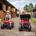 FALK Traktor Massey Ferguson Czerwony na Pedały z Przyczepką od 3 Lat