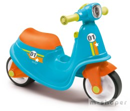 Niebieski jeździk skuter Smoby Ciche koła Blue Scooter