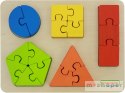 Drewniane Puzzle Dla Dzieci Nauka Kształtów Figury Geometryczne Masterkidz Montessori