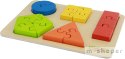 Drewniane Puzzle Dla Dzieci Nauka Kształtów Figury Geometryczne Masterkidz Montessori