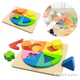 Kolorowa Drewniana Układanka Geometryczna Puzzle Masterkidz Montessori