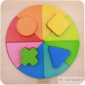 Kolorowa Drewniana Układanka Geometryczna Puzzle Masterkidz Montessori