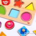 TOOKY TOY Puzzle Układanka Montessori Nauka Kształtów z Pinezkami Figury Kształty