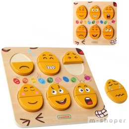 MASTERKIDZ Tablica do Nauki Emocji Drewniane Jajka jaki Humor? Montessori