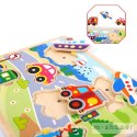 TOOKY TOY Drewniane Puzzle Montessori Dźwiękowe Układanka Pojazdy do Dopasowania