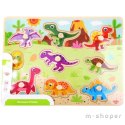 TOOKY TOY Drewniane Puzzle Montessori Układanka Dinozaury Kształty