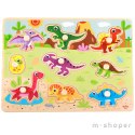 TOOKY TOY Drewniane Puzzle Montessori Układanka Dinozaury Kształty