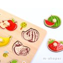 TOOKY TOY Puzzle Układanka Montessori Z Pinezkami Owoce