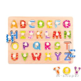 TOOKY TOY Puzzle Układanka Montessori z Pinezkami Alfabet