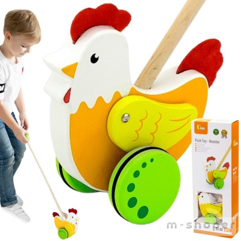 Viga Toys Drewniany Pchacz Edukacyjny Kurka