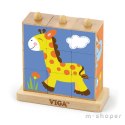 Drewniana Klocki układanka logiczna Puzzle Viga Toys Zoo 9 elementów Montessori