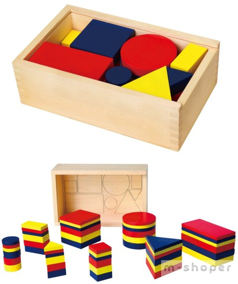 Drewniane Klocki Dienesa Figury geometryczne Viga Toys Montessori