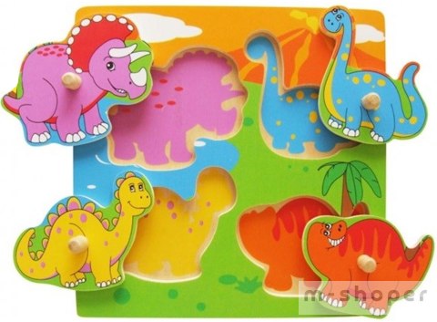 Drewniane Puzzle Dinozaury Układanka Niespodzianka Viga Toys