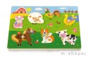 Drewniane Puzzle dźwiękowe Farma Viga Toys