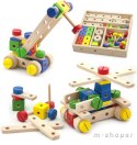 Drewniany zestaw konstrukcyjny Viga Toys 53 elementy w skrzynce Montessori