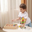 Drewniany zestaw konstrukcyjny Viga Toys 53 elementy w skrzynce Montessori