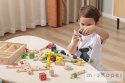 Drewniany zestaw konstrukcyjny Viga Toys 53 elementy w skrzynce Montessori