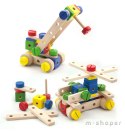 Drewniany zestaw konstrukcyjny Viga Toys 53 elementy w skrzynce Montessori