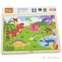 VIGA Drewniane Puzzle Dinozaury 24 Elementy