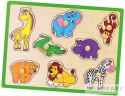 VIGA Drewniane Puzzle Zwierzęta z ZOO Układanka