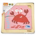 VIGA Poręczne Drewniane Puzzle Krab