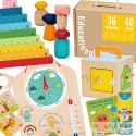 Tooky Toy Edukacyjne Pudełko Montessori Układanka Liczydło Tablica Pogody 6w1 od 3 Lat