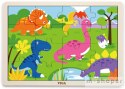 VIGA Drewniane Puzzle Dinozaury 16 elementów