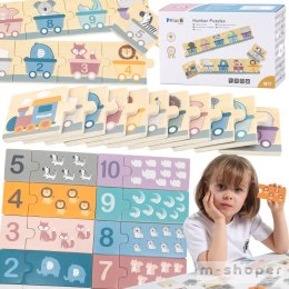 VIGA PolarB Drewniane Puzzle Numeryczne Cyferki Montessori