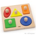 Viga Drewniane Puzzle z Pinezkami Kształty Montessori