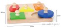 Viga Drewniane Puzzle z Pinezkami Kształty Montessori