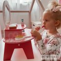 TOOKY TOY Różowa Toaletka Drewniana Do Makijażu z Lustrem