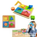 Drewniane Puzzle Geometryczne 12 Elementów Masterkidz Montessori