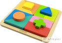 Drewniane Puzzle Geometryczne 12 Elementów Masterkidz Montessori