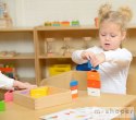 MASTERKIDZ Drewniana Gra Dla Dzieci Kolorowe Klocki i Kubeczki Trójkąty Montessori