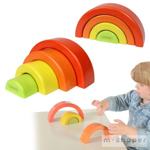 MASTERKIDZ Drewniane Puzzle Układanka Tęcza Montessori