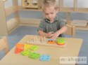 MASTERKIDZ Drewniany Sorter Kształtów Kolorowe Klocki Montessori