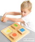 MASTERKIDZ Sensoryczny Sorter Drewniany Kształty i Kolory Montessori