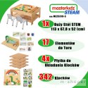 MASTERKIDZ Drewniany Stół Edukacyjny + AKCESORIA STEM WALL + 359 el.