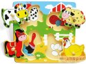 Drewniane Puzzle Farma Układanka Niespodzianka Viga Toys