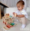 TOOKY TOY Drewniana Przebijanka Wbijanka 2w1 Instrument Muzyczny Zwierzątka z Cymbałkami Wiewiórka