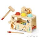 TOOKY TOY Drewniana Przebijanka Wbijanka 2w1 Instrument Muzyczny Zwierzątka z Cymbałkami Wiewiórka