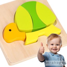 TOOKY TOY Puzzle Układanka Montessori Grube Klocki Żółw 5 el.