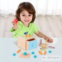 Tooky Toy Drewniana Kostka Edukacyjna Szuflada Pudełko Montessori Sorter Nauka Kolorów 4w1