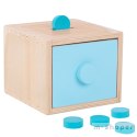 Tooky Toy Drewniana Kostka Edukacyjna Szuflada Pudełko Montessori Sorter Nauka Kolorów 4w1