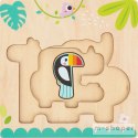 Tooky Toy Drewniane Puzzle Montessori Wielowarstwowe Tablica Zwierzątka Leśne 7 el.