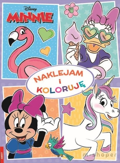 Minnie. Naklejam i koloruję