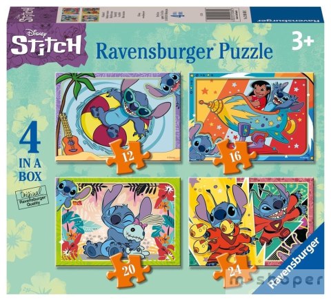 Puzzle dla dzieci 2D 4w1 Disney Stitch